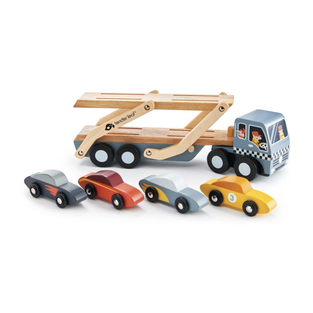 Tender Leaf Toys Car Transporter - Stylish Cars-TENDER LEAF TOYS-Little Giant Kidz