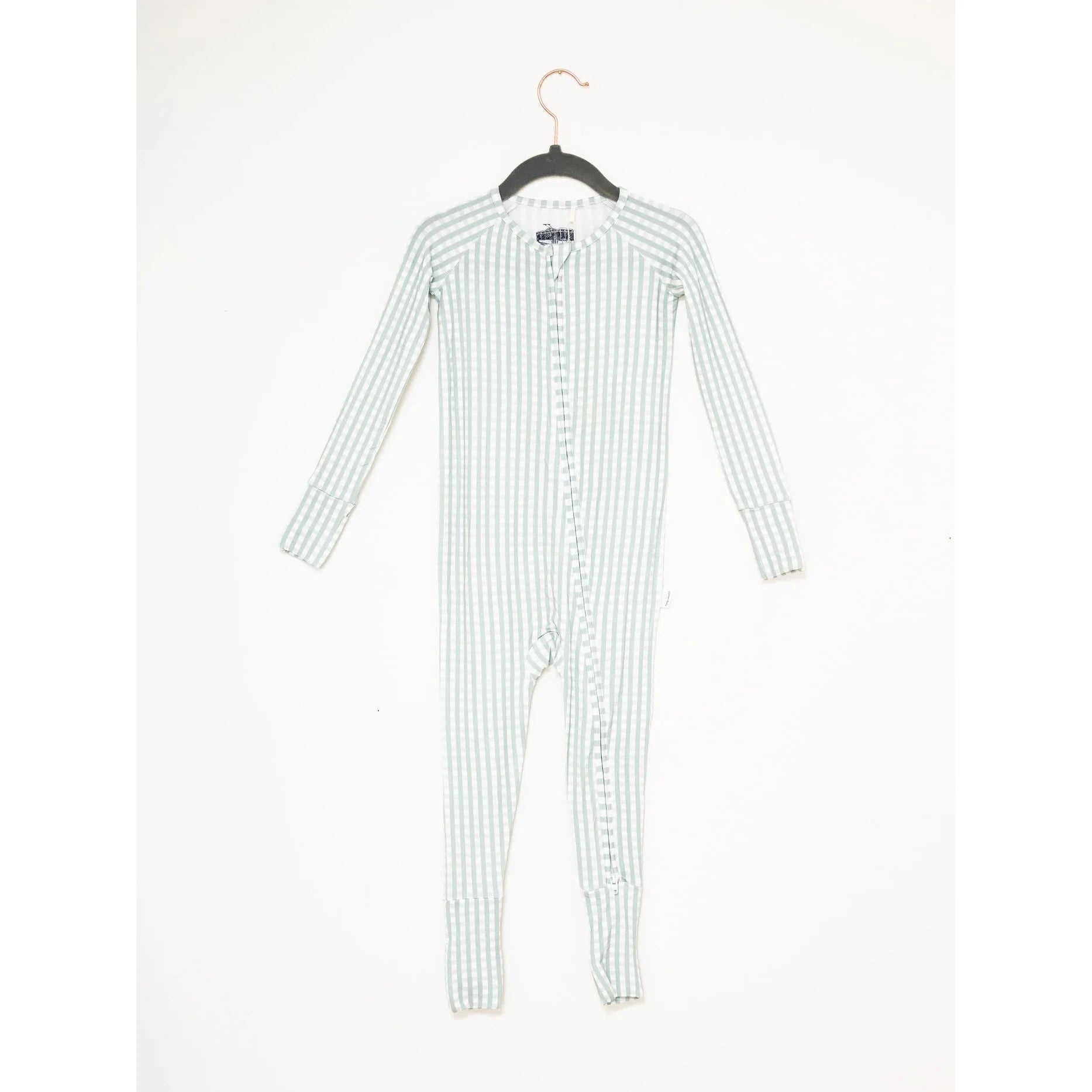 The Uptown Baby Sleep Romper - Sage Gingham-The Uptown Baby-Little Giant Kidz