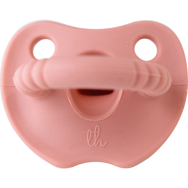 Three Hearts Flat Sili Soother - Dusty Rose-Three Hearts Modern Teething-Little Giant Kidz