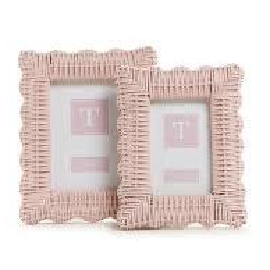 Two's Company Pink Wicker Weave Photo Frame 4 x 6-TWO'S COMPANY-Little Giant Kidz