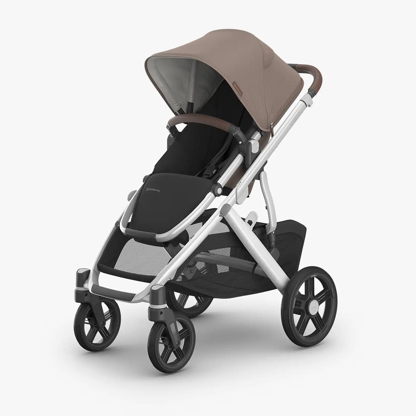 UPPAbaby Vista® V3 Stroller - Theo (Dark Taupe | Silver Frame | Chestnut Leather)-UPPABABY-Little Giant Kidz