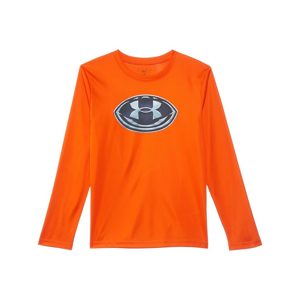 Under Armour Boys' UA Football Logo Long Sleeve Tee - Team Orange-UNDER ARMOUR-Little Giant Kidz