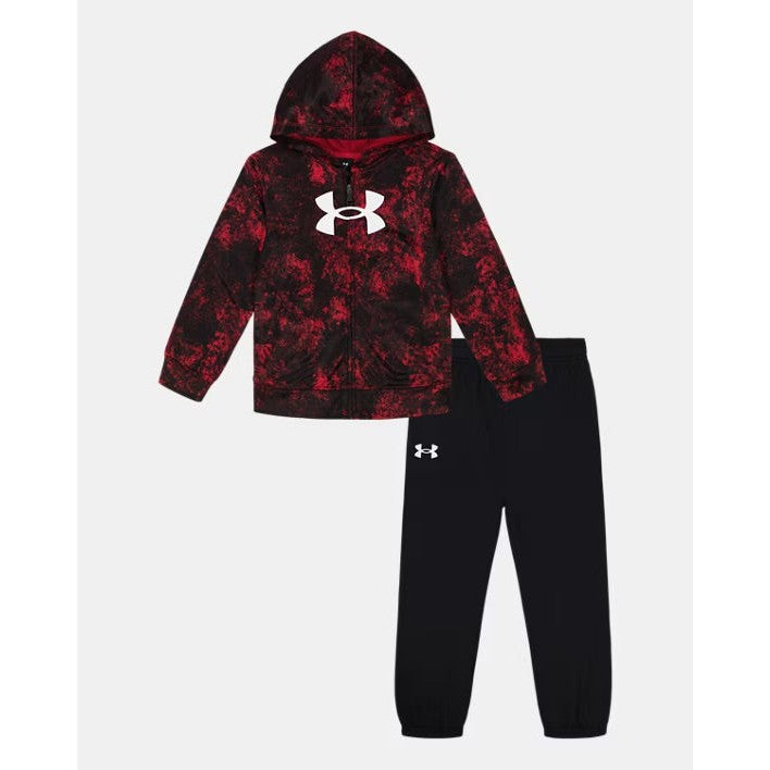 Under Armour Boys' UA Printed Full Zipper Hoodie Set - Red-UNDER ARMOUR-Little Giant Kidz