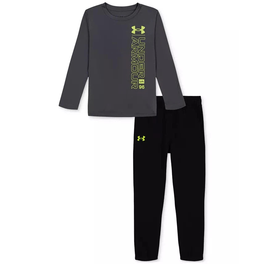 Under Armour Boys' UA Side Hit Long Sleeve Jogger Set-UNDER ARMOUR-Little Giant Kidz