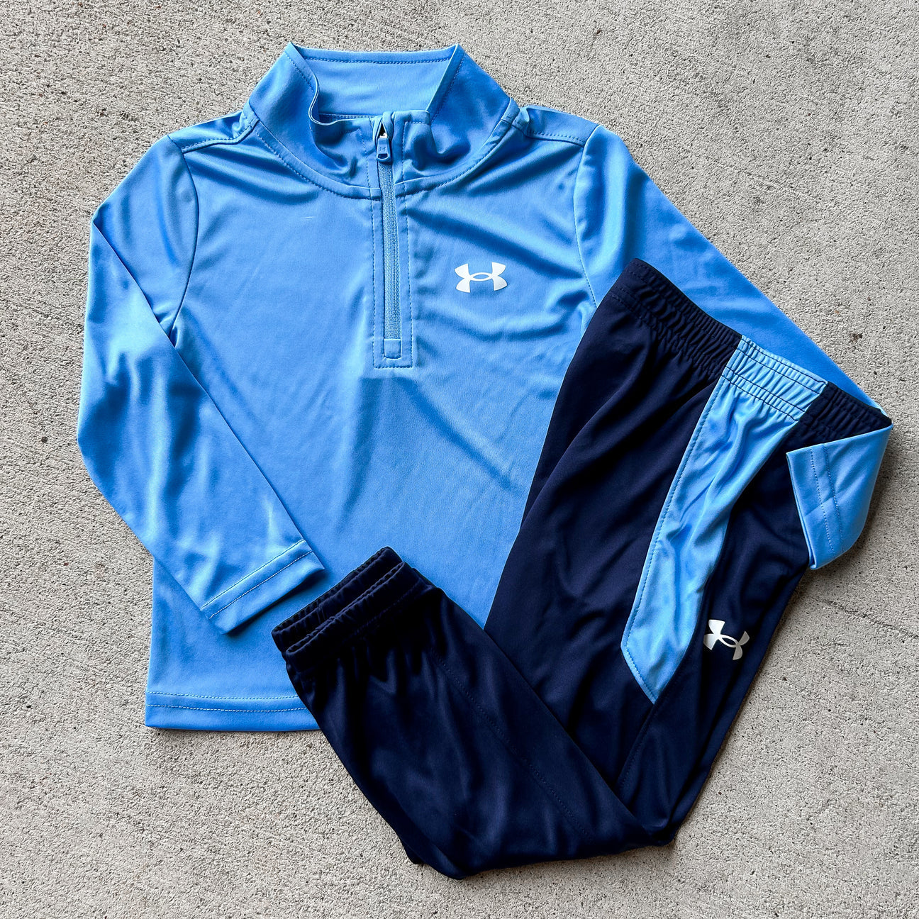 Under Armour Boys' UA Tech 1/4 Zip Set - Horizon Blue-UNDER ARMOUR-Little Giant Kidz