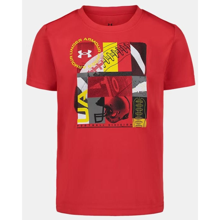 Under Armour Boys' UA Tech Football Short Sleeve Tee - Red-UNDER ARMOUR-Little Giant Kidz