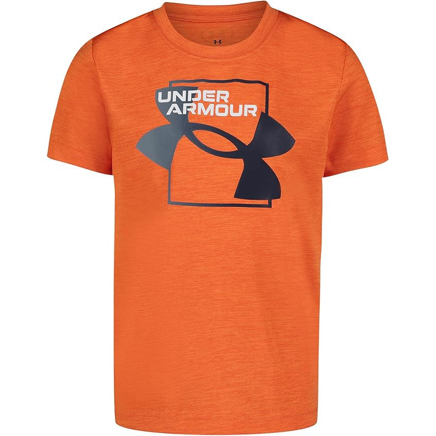 Under Armour Boys' UA Tech Twist Big Logo Short Sleeve Tee - Team Orange-UNDER ARMOUR-Little Giant Kidz