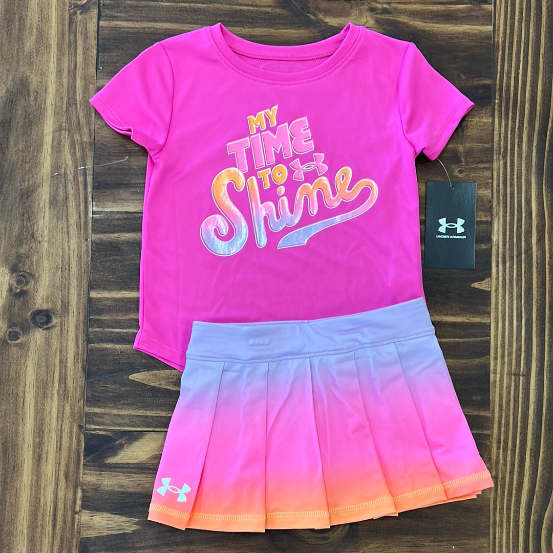 Toddler Girls Time to Shine T Shirt Pink 2T Under Armour