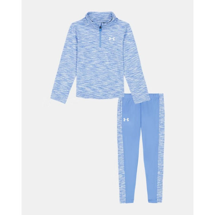 Under Armour Girl UA Twisted 1/4 Zip Set - Horizon Blue-UNDER ARMOUR-Little Giant Kidz