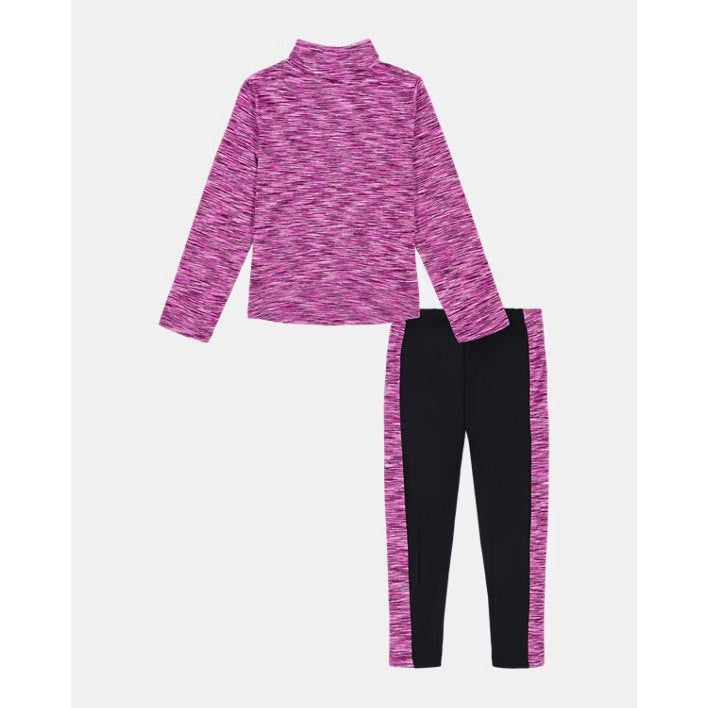 Under Armour Girl UA Twisted 1/4 Zip Set - Vivid Magenta-UNDER ARMOUR-Little Giant Kidz