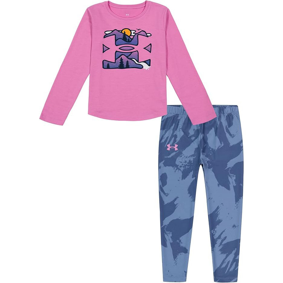 Under Armour Girls' UA Plume Wave Icon Set - Island Orchid-UNDER ARMOUR-Little Giant Kidz