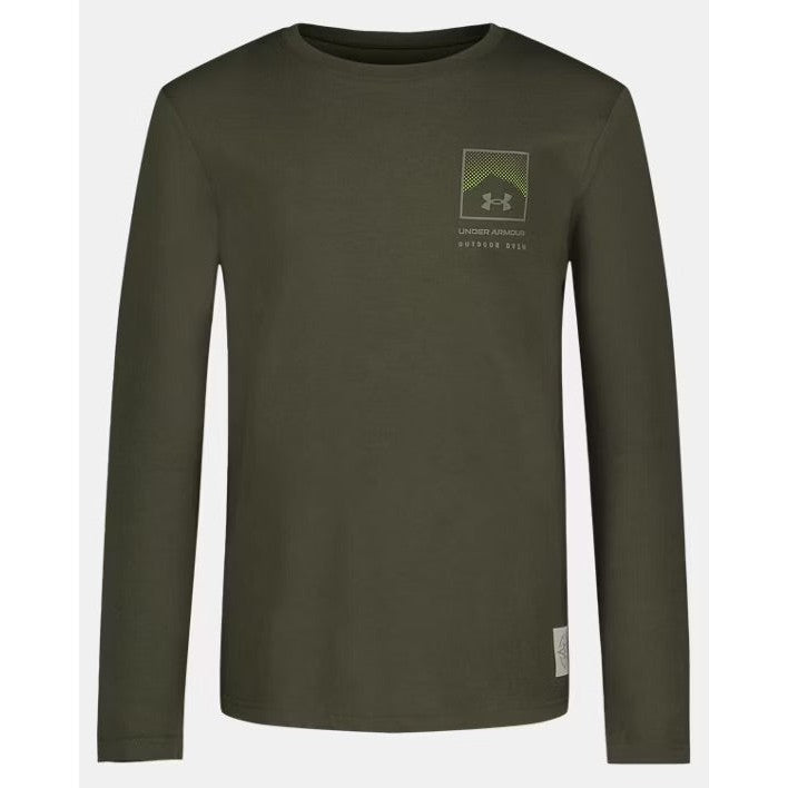 Under Armour Youth Boys' UA Fog Mountain Long Sleeve Tee - Marine OD Green-UNDER ARMOUR-Little Giant Kidz