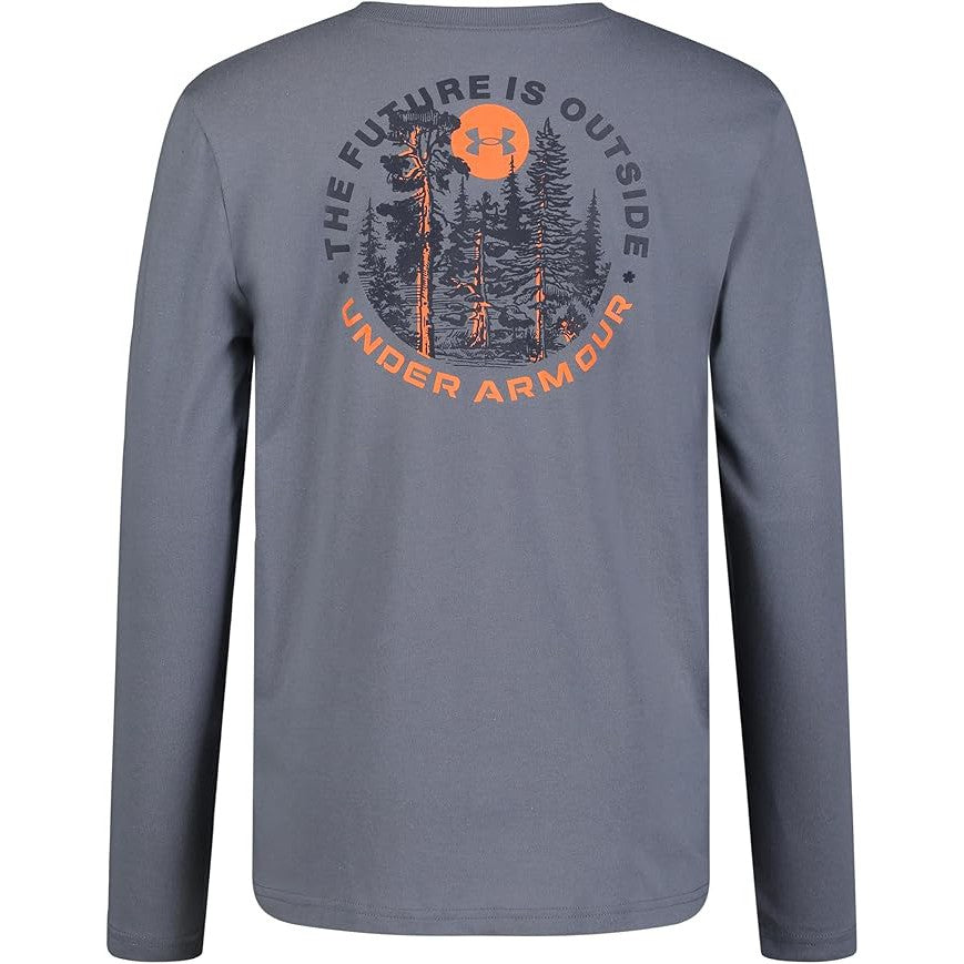 Under Armour Youth Boys' UA Future Long Sleeve Tee - Gravel-UNDER ARMOUR-Little Giant Kidz