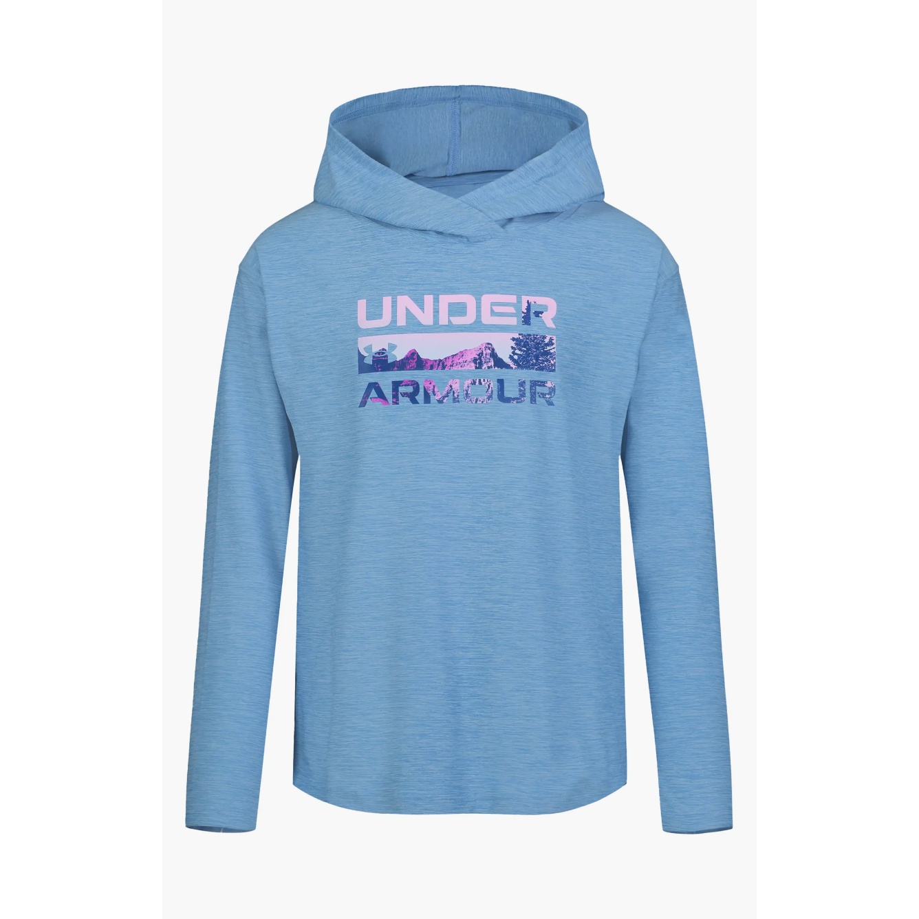 Under Armour Youth Girls' UA Mountain Stack Hoodie - Horizon Blue-UNDER ARMOUR-Little Giant Kidz