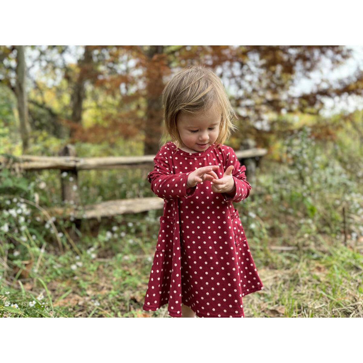 Vignette Burgundy Polka Dot Leena Dress-VIGNETTE-Little Giant Kidz