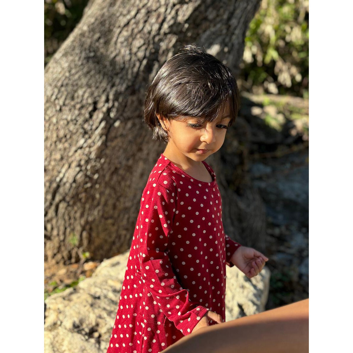 Vignette Burgundy Polka Dot Leena Dress-VIGNETTE-Little Giant Kidz