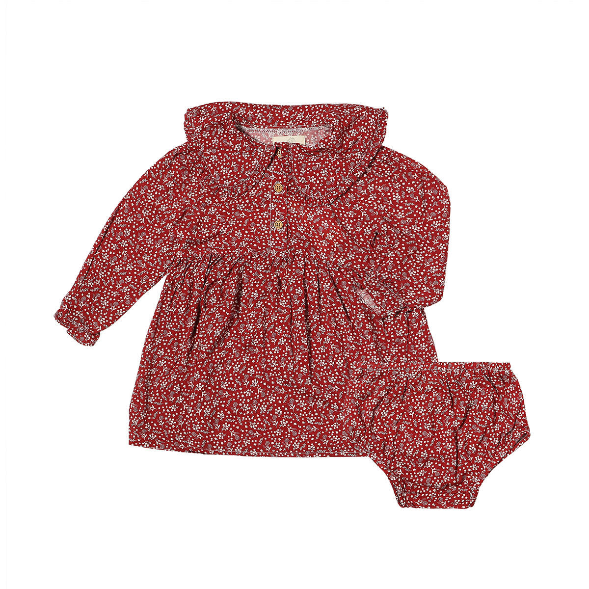 Vignette Cranberry Floral Sylvie Dress-VIGNETTE-Little Giant Kidz