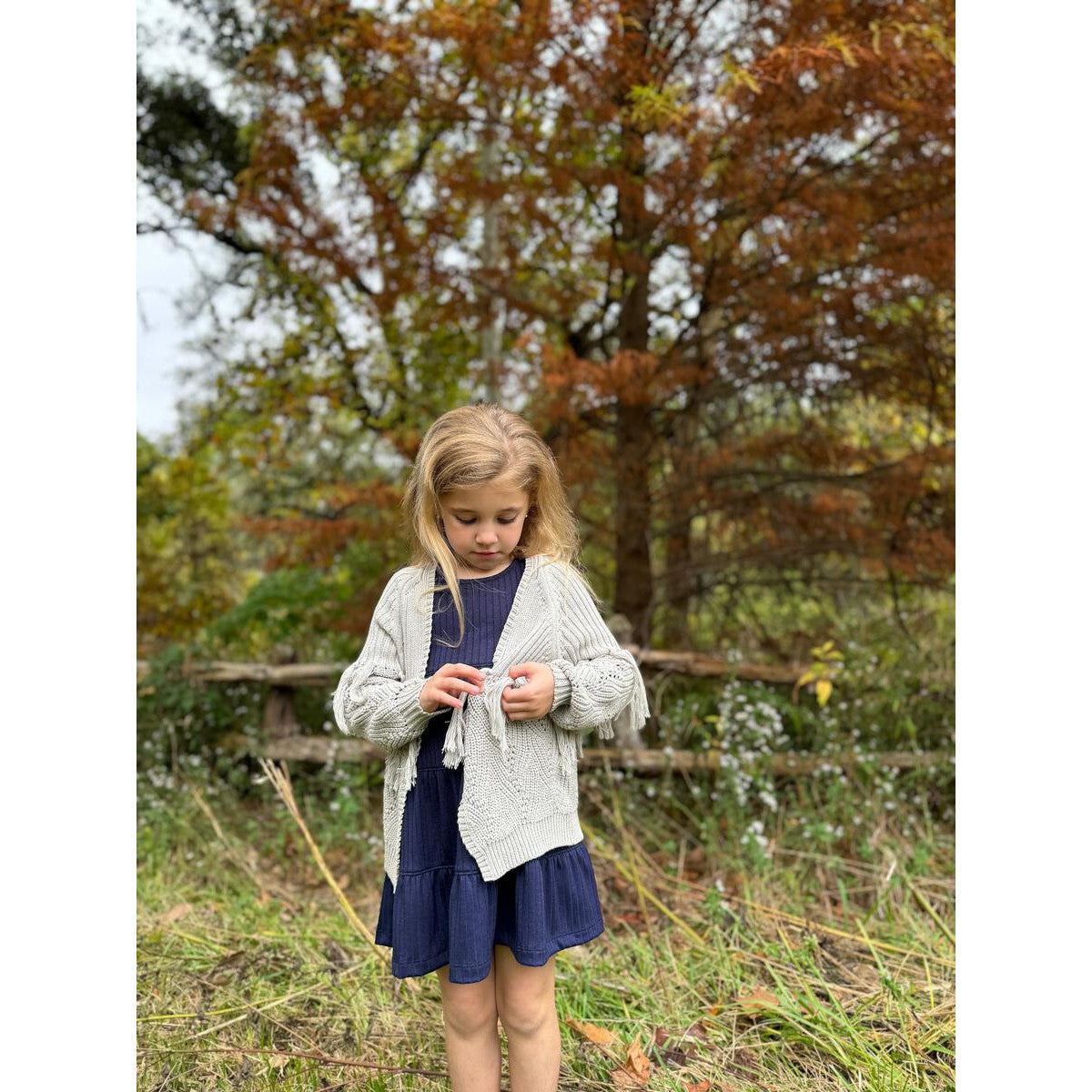 Vignette Navy Iona Long Sleeve Dress-VIGNETTE-Little Giant Kidz