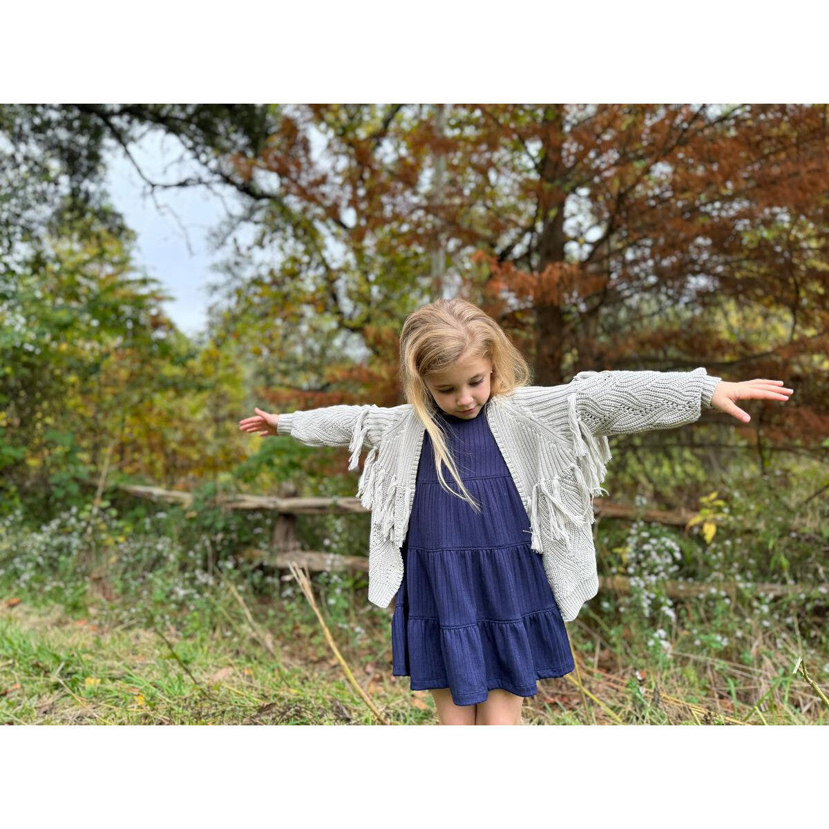 Vignette Navy Iona Long Sleeve Dress-VIGNETTE-Little Giant Kidz