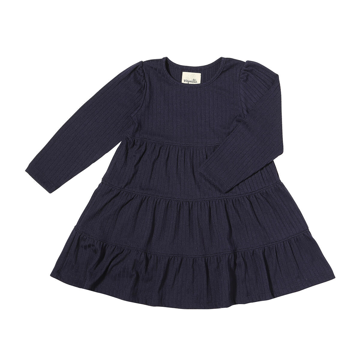 Vignette Navy Iona Long Sleeve Dress-VIGNETTE-Little Giant Kidz