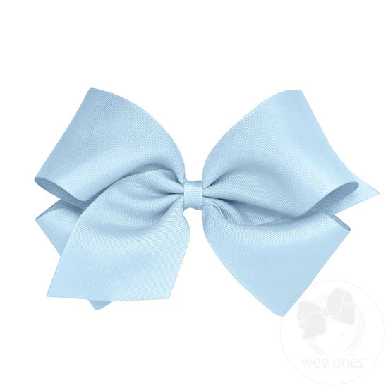 Wee Ones King Solid Grosgrain Bow (Plain Wrap)-WEE ONES-Little Giant Kidz