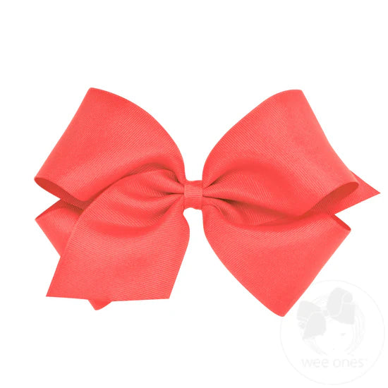 Wee Ones King Solid Grosgrain Bow (Plain Wrap)-WEE ONES-Little Giant Kidz