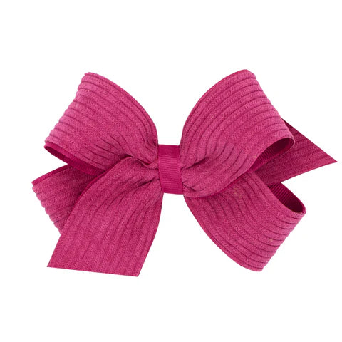 Wee Ones Medium Grosgrain Hair Bow with Wide Wale Corduroy Overlay-WEE ONES-Little Giant Kidz