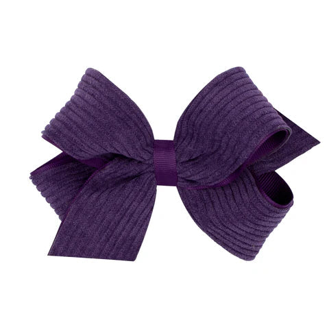 Wee Ones Medium Grosgrain Hair Bow with Wide Wale Corduroy Overlay-WEE ONES-Little Giant Kidz