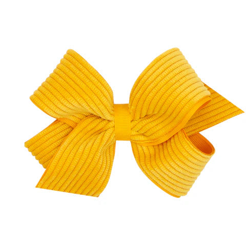 Wee Ones Medium Grosgrain Hair Bow with Wide Wale Corduroy Overlay-WEE ONES-Little Giant Kidz