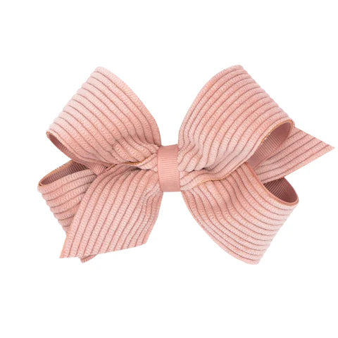 Wee Ones Medium Grosgrain Hair Bow with Wide Wale Corduroy Overlay-WEE ONES-Little Giant Kidz