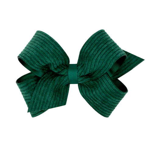 Wee Ones Medium Grosgrain Hair Bow with Wide Wale Corduroy Overlay-WEE ONES-Little Giant Kidz