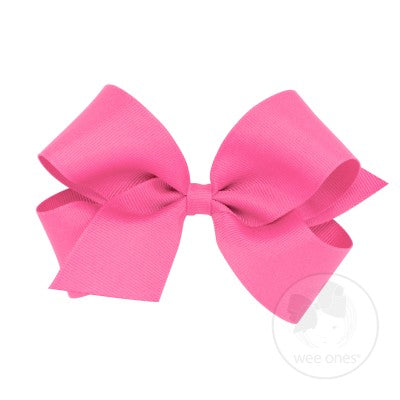 Wee Ones Medium Solid Grosgrain Bow (Plain Wrap)-WEE ONES-Little Giant Kidz