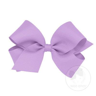 Wee Ones Medium Solid Grosgrain Bow (Plain Wrap)-WEE ONES-Little Giant Kidz