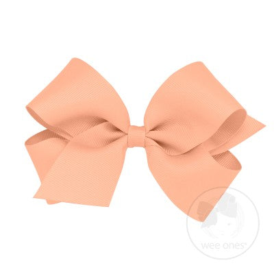 Wee Ones Medium Solid Grosgrain Bow (Plain Wrap)-WEE ONES-Little Giant Kidz