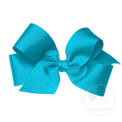 Wee Ones Medium Solid Grosgrain Bow (Plain Wrap)-WEE ONES-Little Giant Kidz