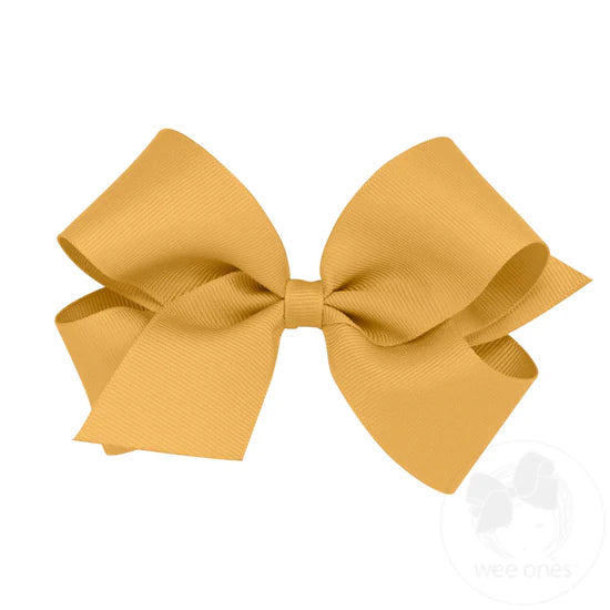 Wee Ones Medium Solid Grosgrain Bow (Plain Wrap)-WEE ONES-Little Giant Kidz