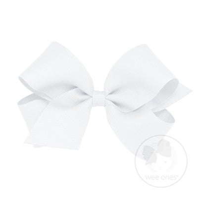 Wee Ones Medium Solid Grosgrain Bow (Plain Wrap)-WEE ONES-Little Giant Kidz