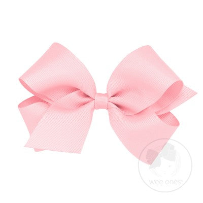 Wee Ones Medium Solid Grosgrain Bow (Plain Wrap)-WEE ONES-Little Giant Kidz