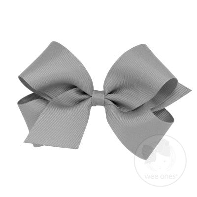 Wee Ones Medium Solid Grosgrain Bow (Plain Wrap)-WEE ONES-Little Giant Kidz