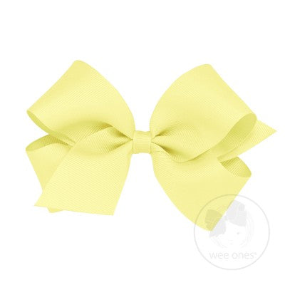 Wee Ones Medium Solid Grosgrain Bow (Plain Wrap)-WEE ONES-Little Giant Kidz