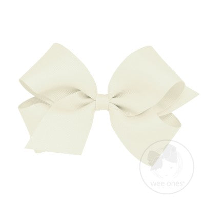 Wee Ones Medium Solid Grosgrain Bow (Plain Wrap)-WEE ONES-Little Giant Kidz