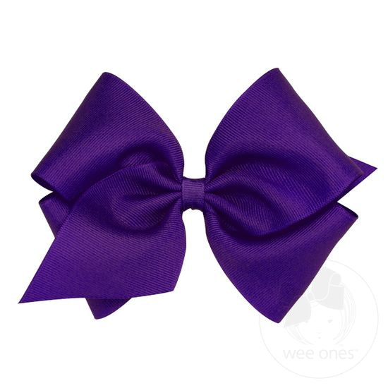 Wee Ones Mini King Classic Grosgrain Hair Bow (Plain Wrap)-WEE ONES-Little Giant Kidz