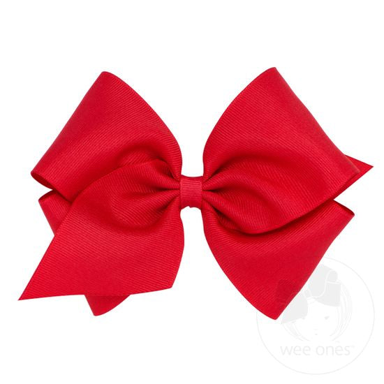 Wee Ones Mini King Classic Grosgrain Hair Bow (Plain Wrap)-WEE ONES-Little Giant Kidz