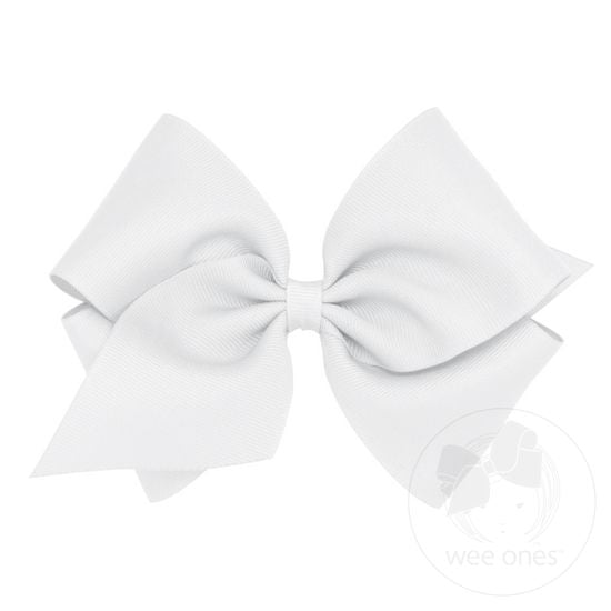 Wee Ones Mini King Classic Grosgrain Hair Bow (Plain Wrap)-WEE ONES-Little Giant Kidz