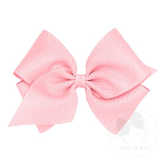 Wee Ones Mini King Classic Grosgrain Hair Bow (Plain Wrap)-WEE ONES-Little Giant Kidz