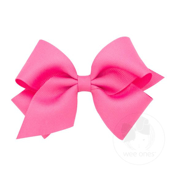 Wee Ones Small Classic Grosgrain Hair Bow (Plain Wrap)-WEE ONES-Little Giant Kidz