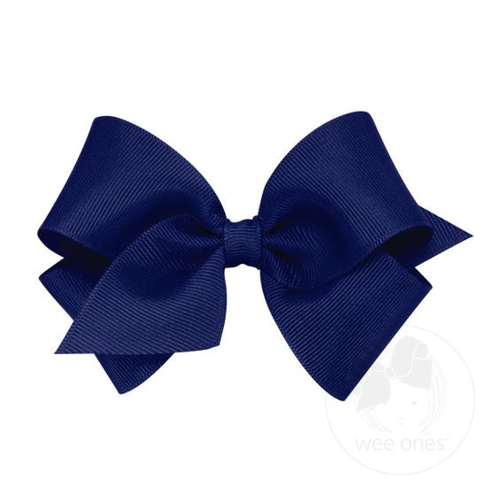 Wee Ones Small Classic Grosgrain Hair Bow (Plain Wrap)-WEE ONES-Little Giant Kidz