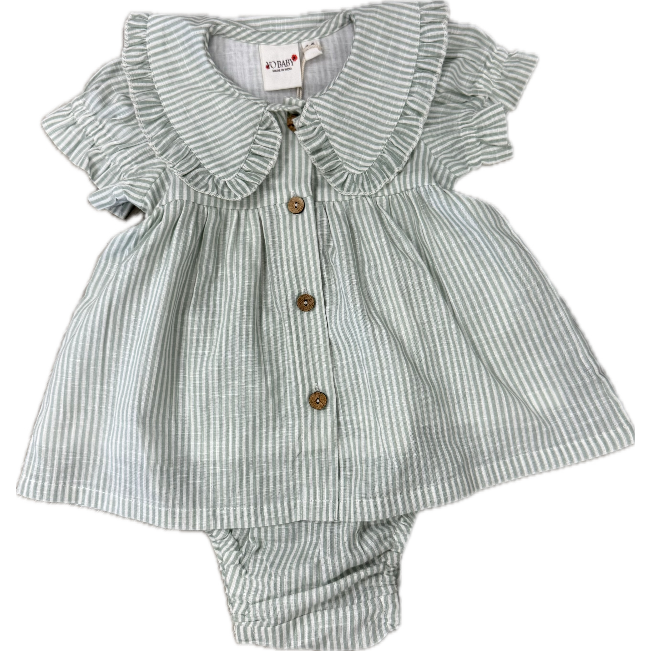 Yo Baby Jade Striped Baby Dress Set-Yo Baby-Little Giant Kidz