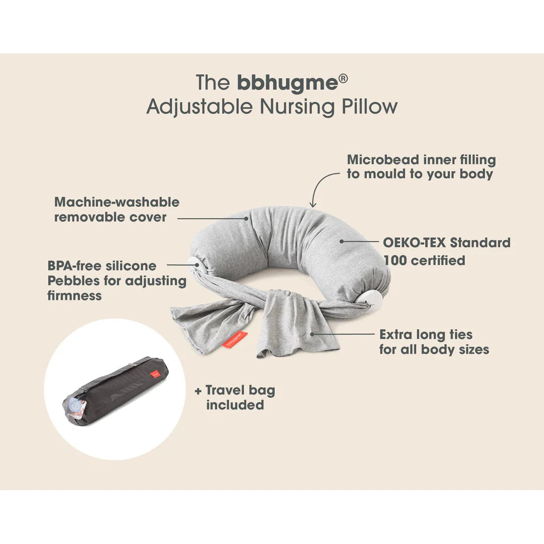 bbhugme® Nursing Pillow - Grey Melange-bbhugme®-Little Giant Kidz