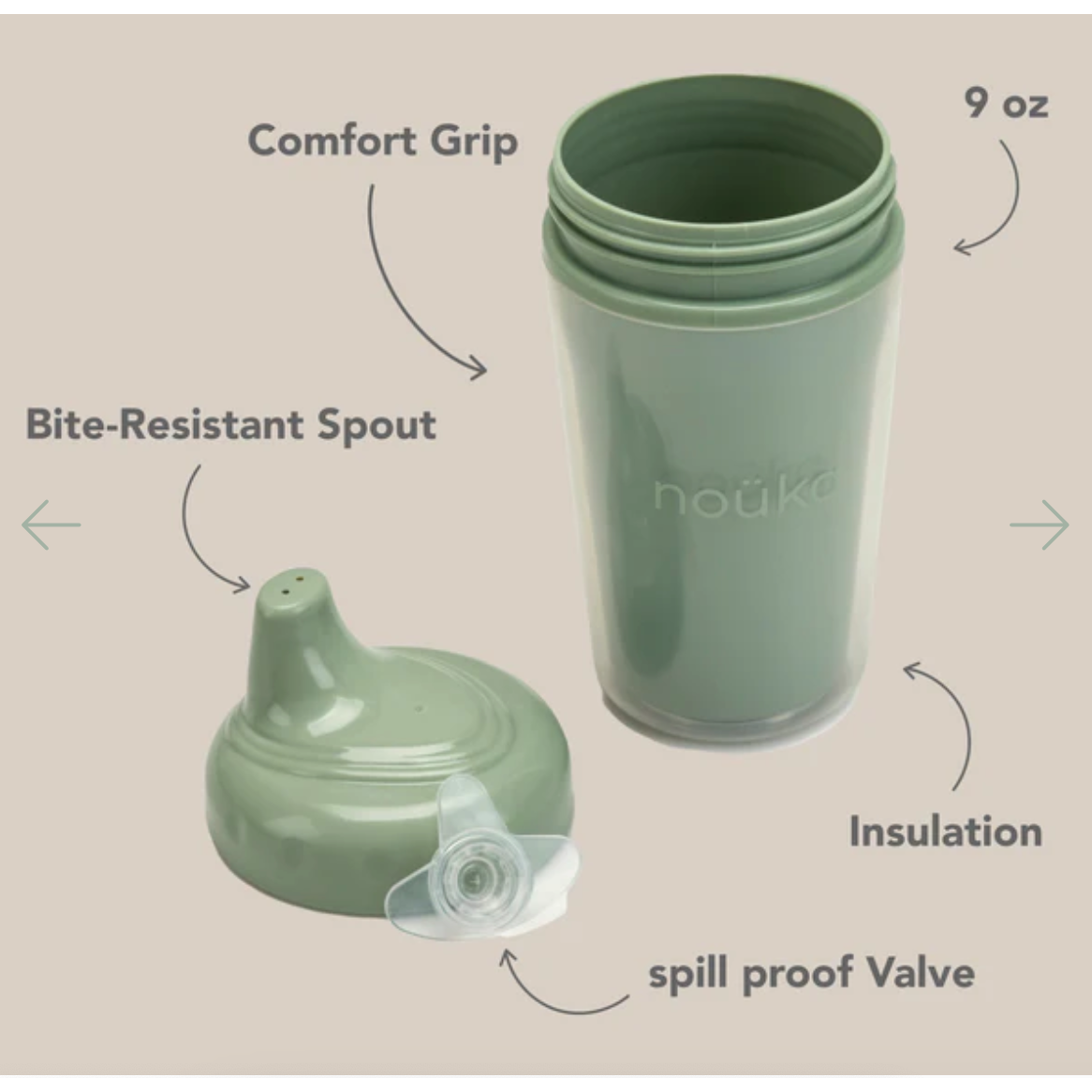 noüka Insulated Sippy Cup - Wave-Maighan Distribution-Little Giant Kidz